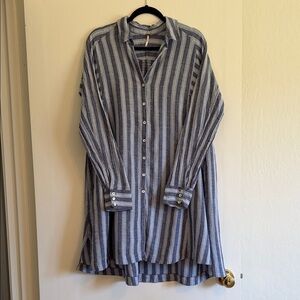 Free People striped Button-Down Shirt dress